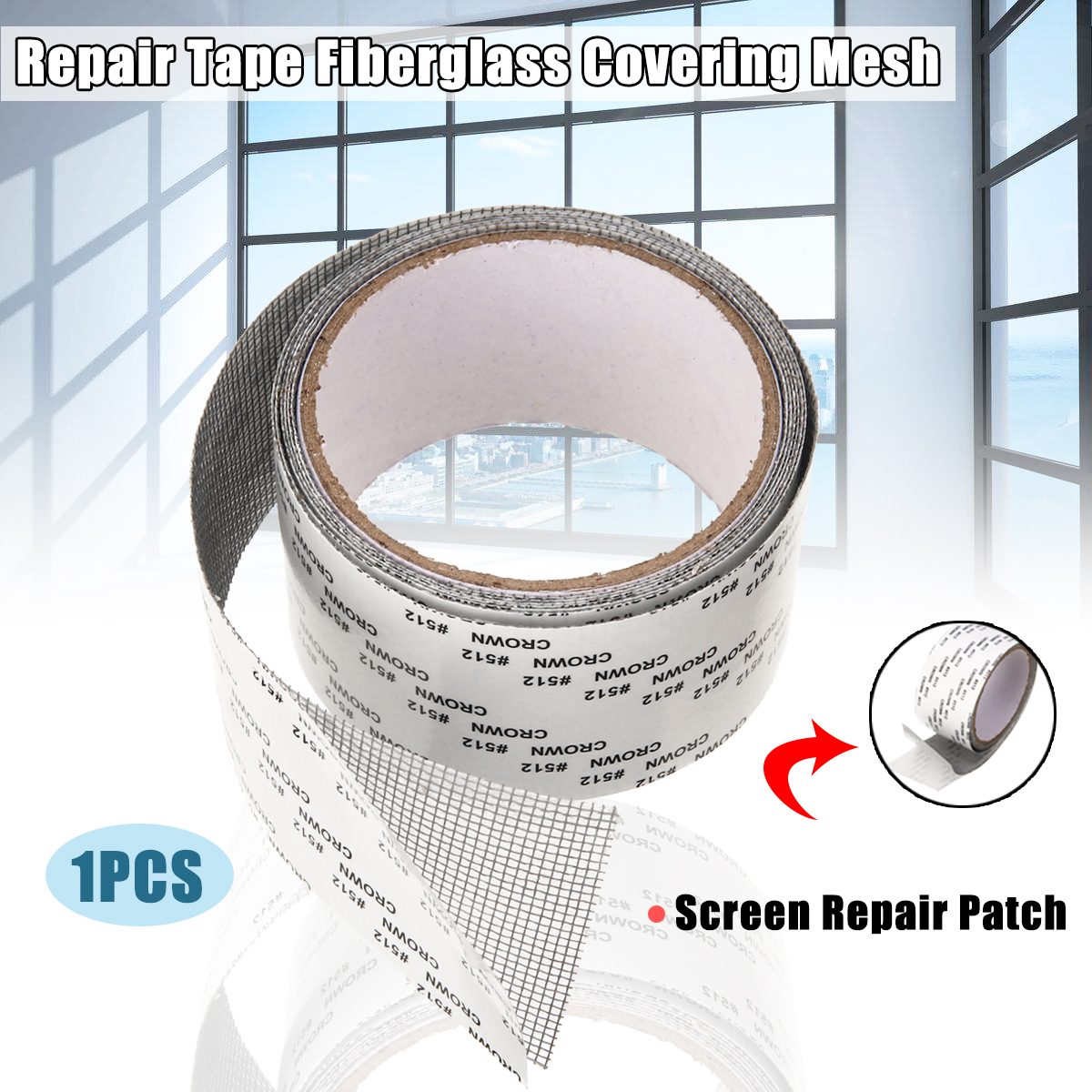 เทปกาวซ่อมมุ้งลวด Screen Repair Tape 1 ม้วนติดแน่นใช้ง่าย ทนทาน