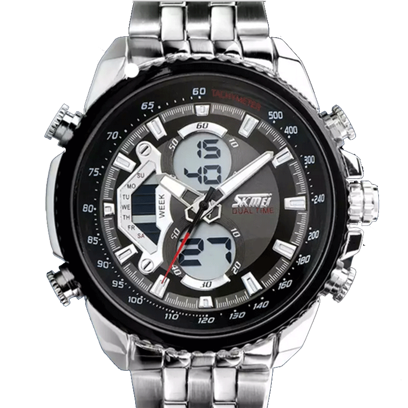 Time US men's business authentic fashion steel quartz watch Depth waterproof multifunction electronic watch 0993