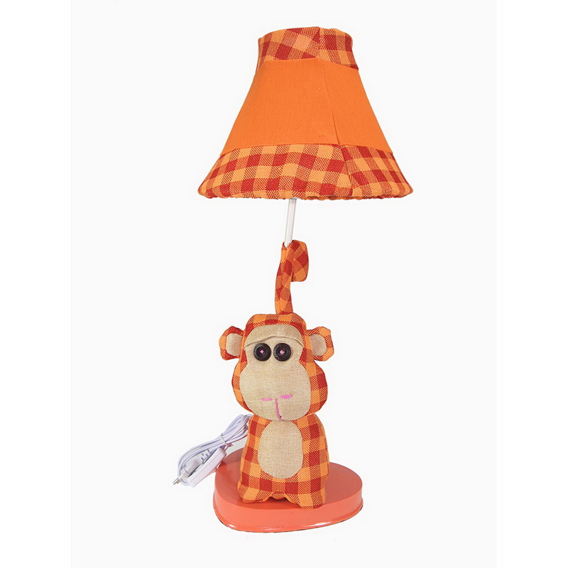 โคมไฟตั้งโต๊ะ  รูป ลิงน้อยสีส้ม ลายตาราง